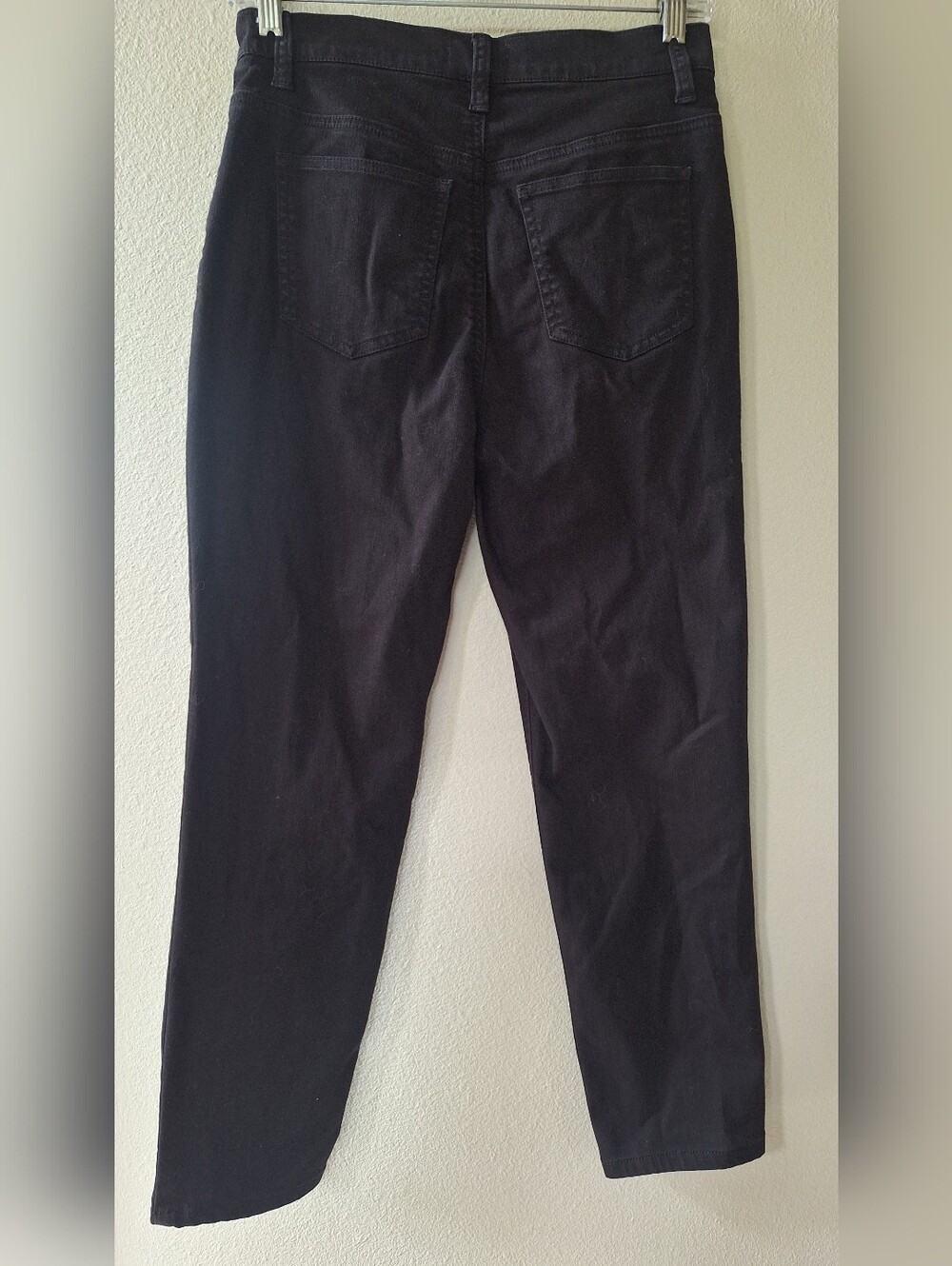 Eileen Fisher Petite Women Organic Cotton Straight Leg Stretch Jeans Black 28x26 - Picture 6 of 6